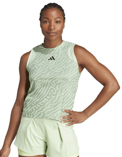 Женский топ теннисный Adidas Airchill Pro Match Tank - silver green/semi green spark
