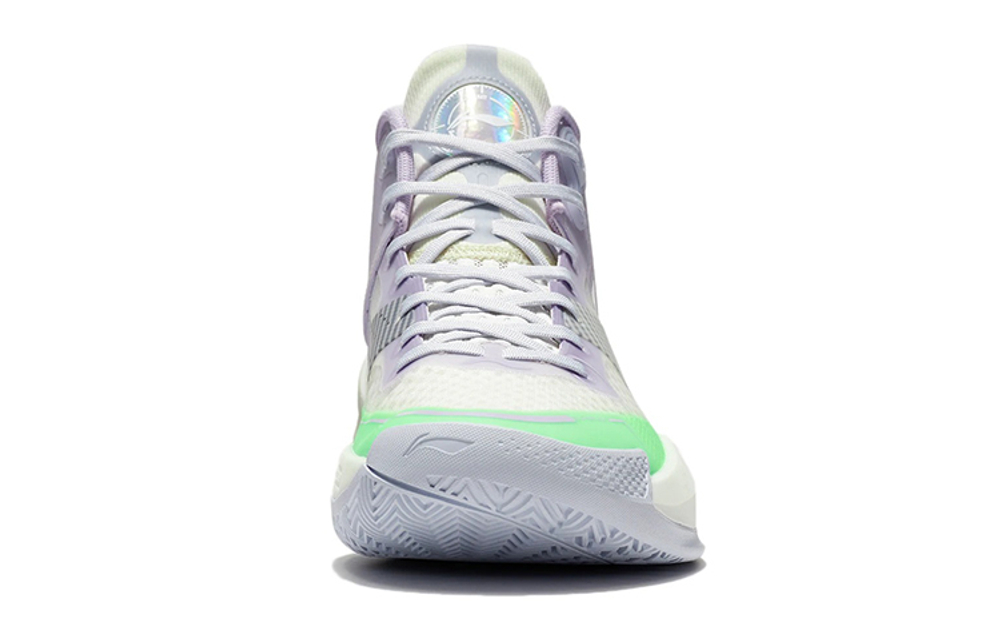 LiNing Super Lightweight Series Shock Absorption Anti-slip Wear Medium Help Basketball Shoes Lilac Purple