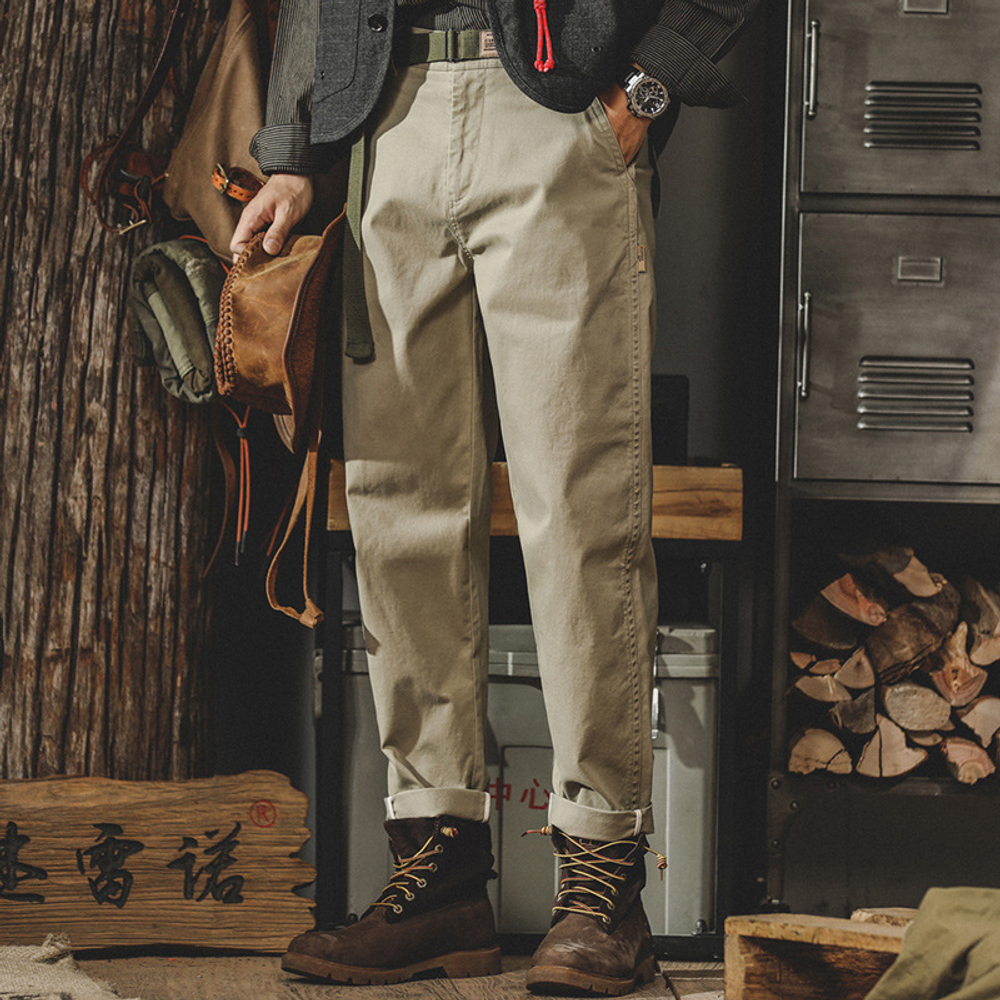 Повседневные брюки мужские Jero American Retro классические пвосенние модные брендовые суженные прямые комбинезоны мужские