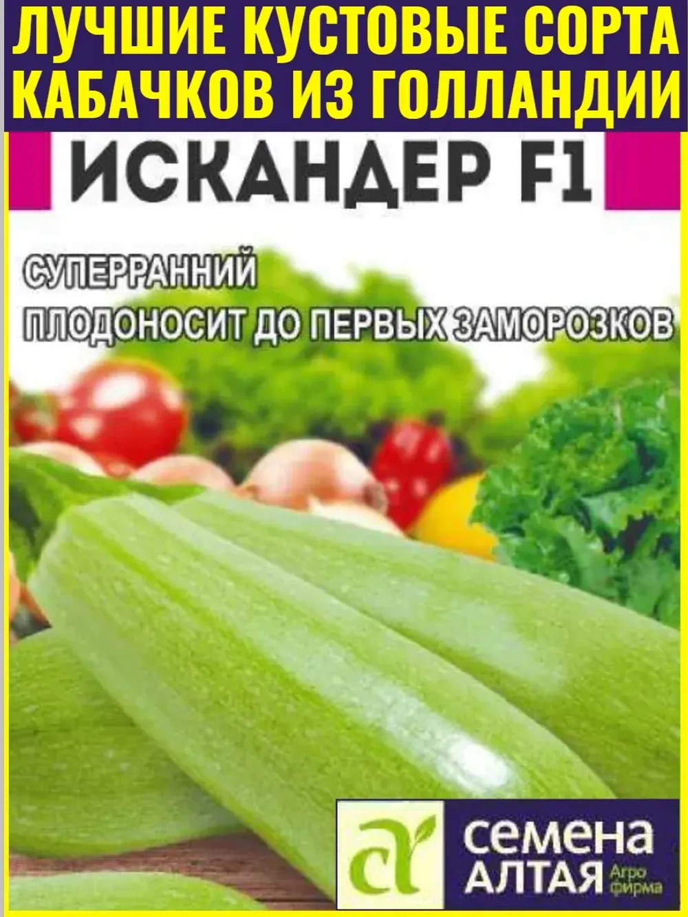 Семена кабачков кустовых ранних Искандер F1