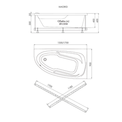 Ванна  Мадрид 150-левая
