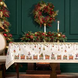 СКАТЕРТЬ "ЩЕЛКУНЧИК" 160Х220СМ БЕЖЕВЫЙ,100% ХЛОПОК,ТВИЛ