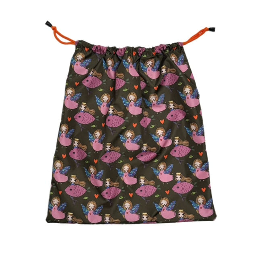 КОЗА ТЕКСТИЛЬ мешок для хранения вещей "Русалки", коричневый фон