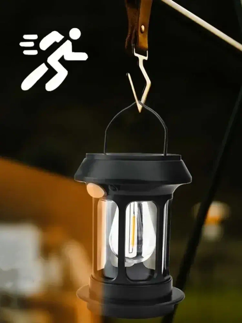 Фонари с солнечным датчиком движения, Наружные подвесные водонепроницаемые фонари для кемпинга, Перезаряжаемые, Украшение для садового двора