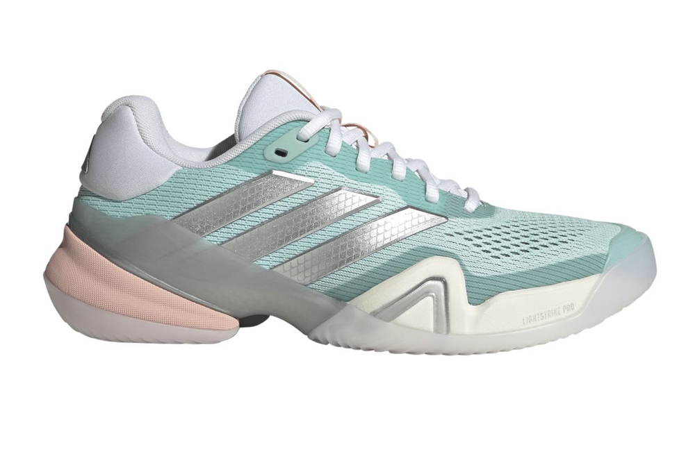 Женские теннисные кроссовки Adidas Barricade 14 W - semi flash aqua/silver metallic/blush pink