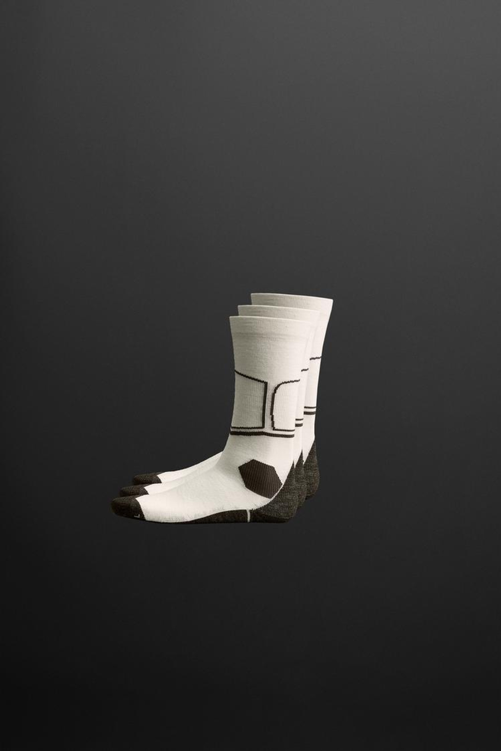 ZARA НОСКИ ИЗ СМЕСОВОЙ ШЕРСТИ С ВЫШИВКОЙ, ЭКРЮ