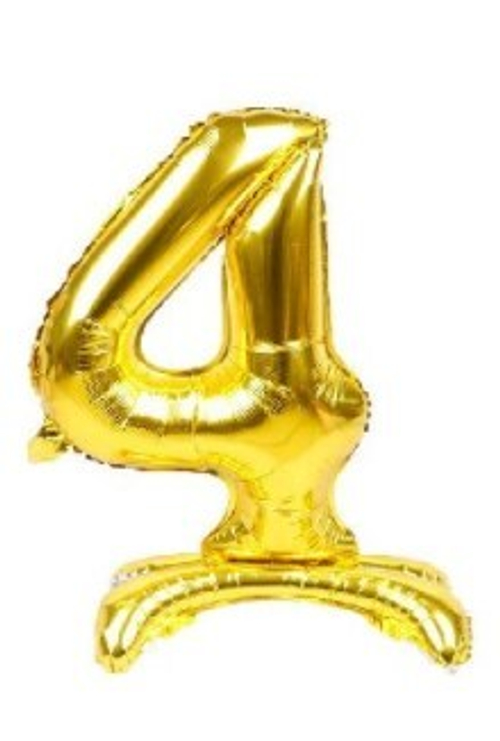 Шар цифра №4 Золото на стойке