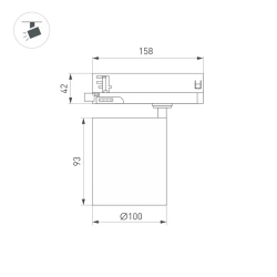 Светильник LGD-DYKE-4TR-R100-36W Day4000 (WH, 20 deg, 230V) (Arlight, IP20 Металл, 5 лет) 052148