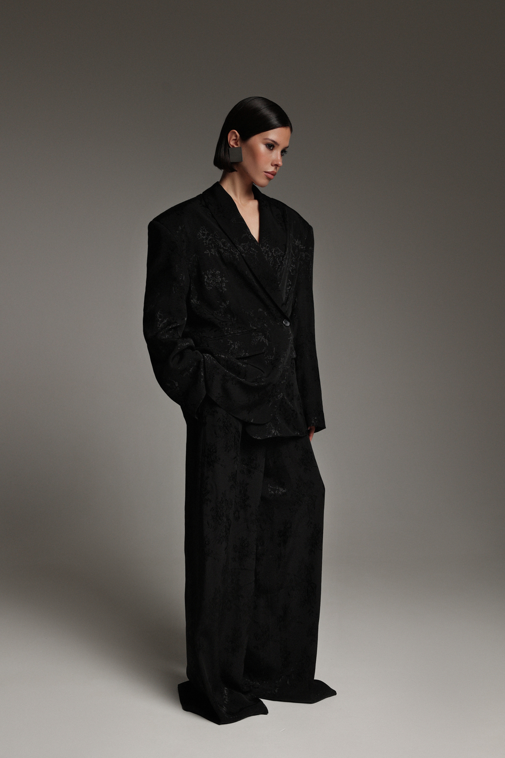 Брюки из жаккарда