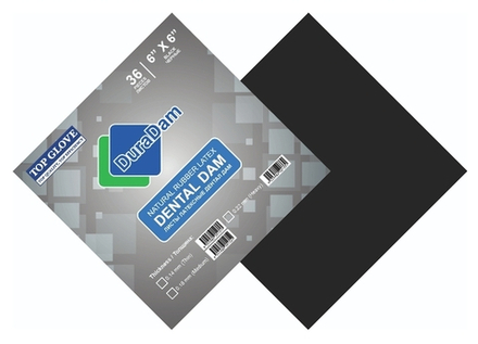 Листы латексные для коффердама черные Medium (средние), DuraDam™ TOP GLOVE (Малайзия)