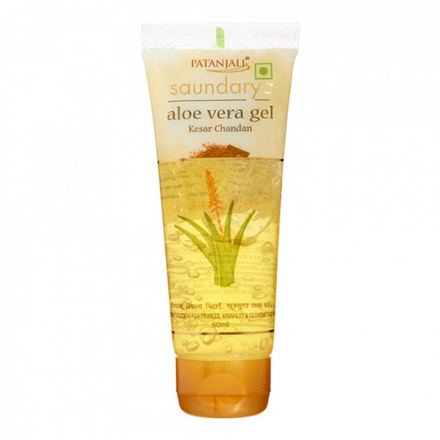PATANJALI Aloe Vera Gel Kesar Chandan Увлажняющий гель для лица и тела Алоэ Вера Кесар Чандан 60мл