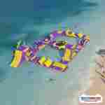 Коммерческий надувной аквапарк на воде «Фиолетовое лето» 25×15×5 м