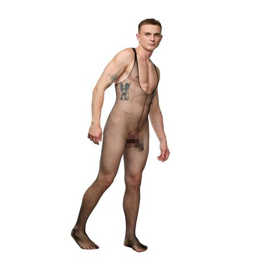 Черный мужской кэтсьюит-сетка (Размер: S-M) (Цвет: черный)