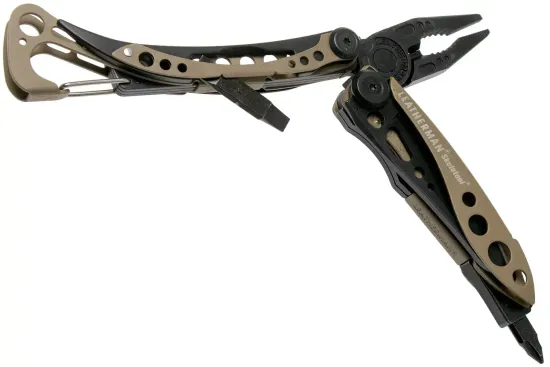 Мультитул-инструмент Leatherman Мод. Skeletool BLACK COYOTE TAN (7 инструментов)(10см)(142г.)