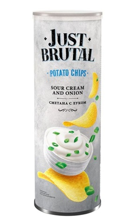 Чипсы "Just Brutal" Сметана с луком 100г. туба Онега