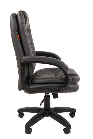 Офисное кресло Chairman 668LT Россия черный пластик, экопремиум серый N