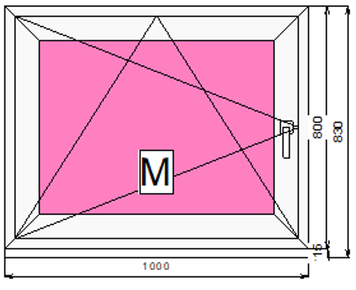 Пластиковое окно 800 х 1000 ТермА Эко + Москитная сетка