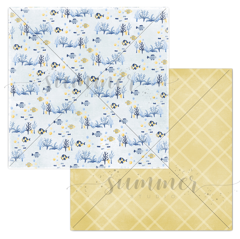 Лист двусторонней  бумаги "Жители глубин" 190гр, 30,5*30,5см, SS10032022-4