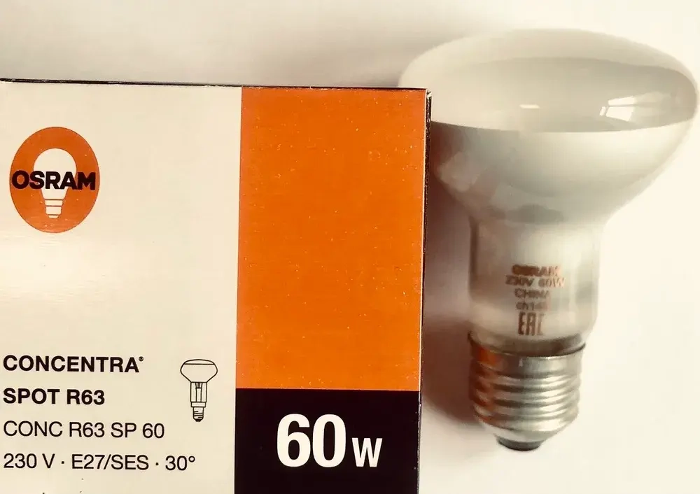 Лампа (2 штуки) накаливания рефлекторная Conc R63 60W E27 Osram