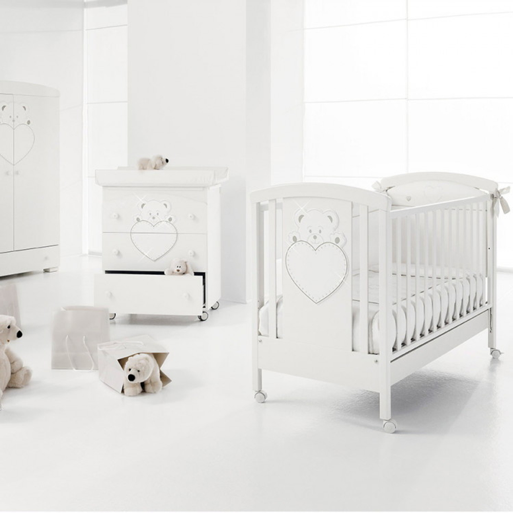 Детская кроватка Erbesi Lulu 125х65 см белый