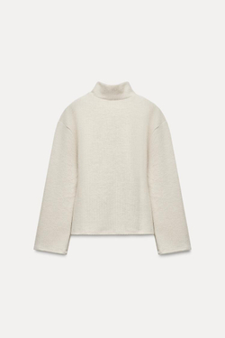 ZARA МЯГКИЙ ТОП СО СКЛАДКАМИ, БЕЖЕВЫЙ