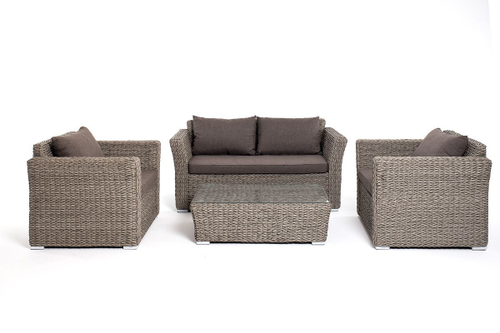 Капучино Сингл лаунж-зона из искусственного ротанга (гиацинт)