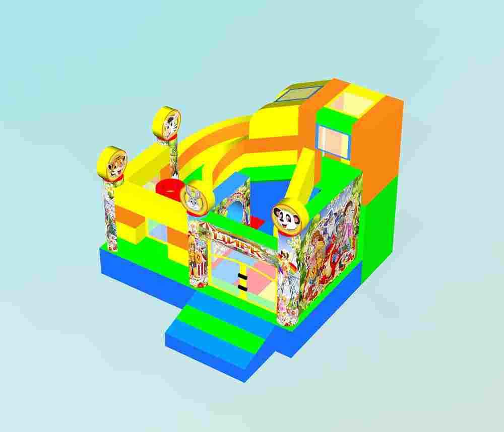 Детский надувной батут "Русский цирк", размер 3,5*3*2,7 м