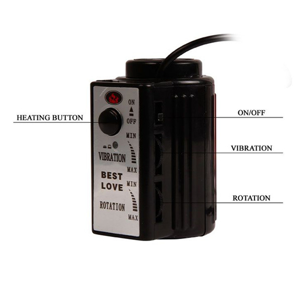 Вибратор-ротатор 20,4см с функцией нагрева Baile Fiery Dong BW-008088