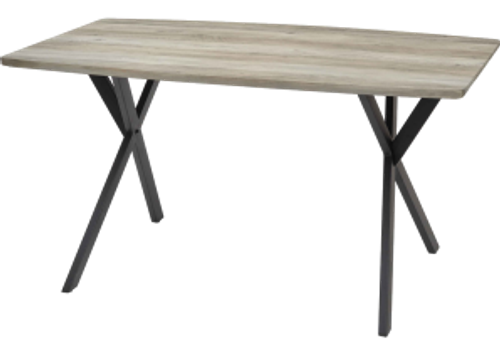 Стол Lerosco-06 3028 мрамор марквина белый , кромка черный, опора черный  RAL9005 LEROSCO