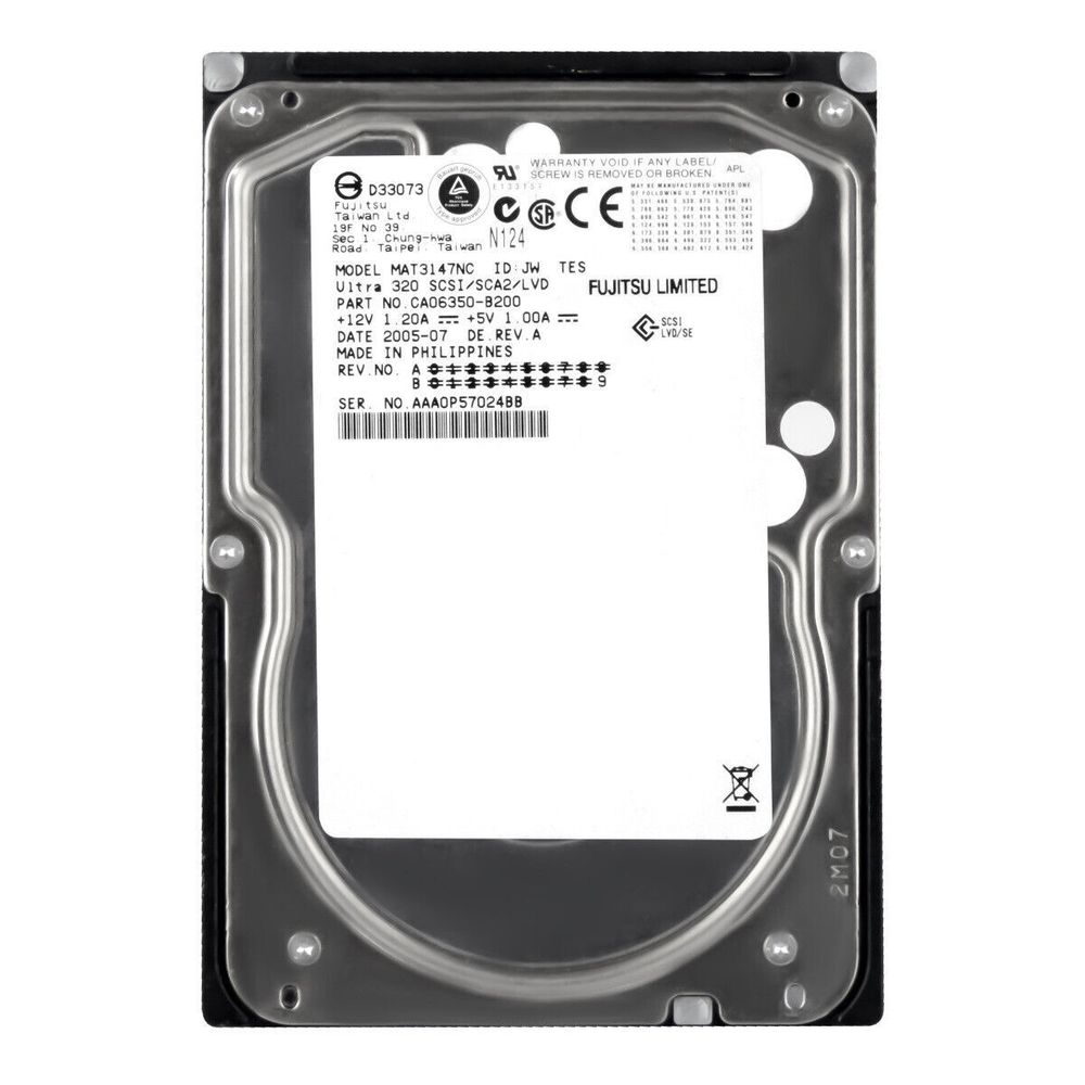 Жесткий диск Fujitsu SCSI 147Gb 10K (U320/8Mb/80pin) CA06350-B200