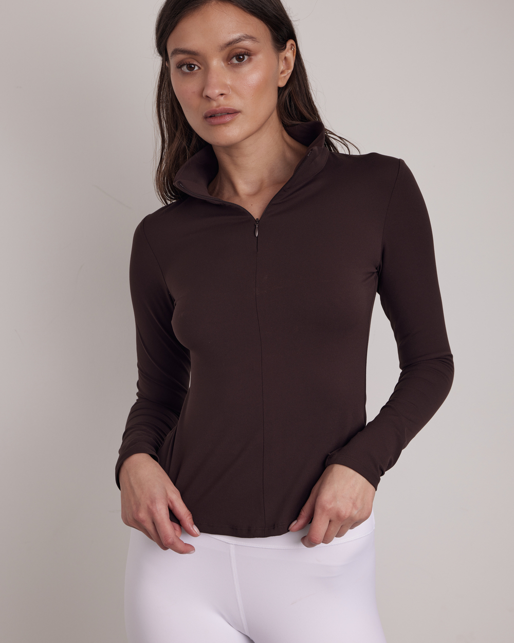 Лонгслив Reform Zip Longsleeve in Truffle