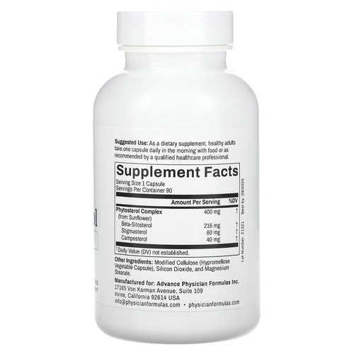 Advance Physician Formulas, бета-ситостерол, 90 растительных капсул