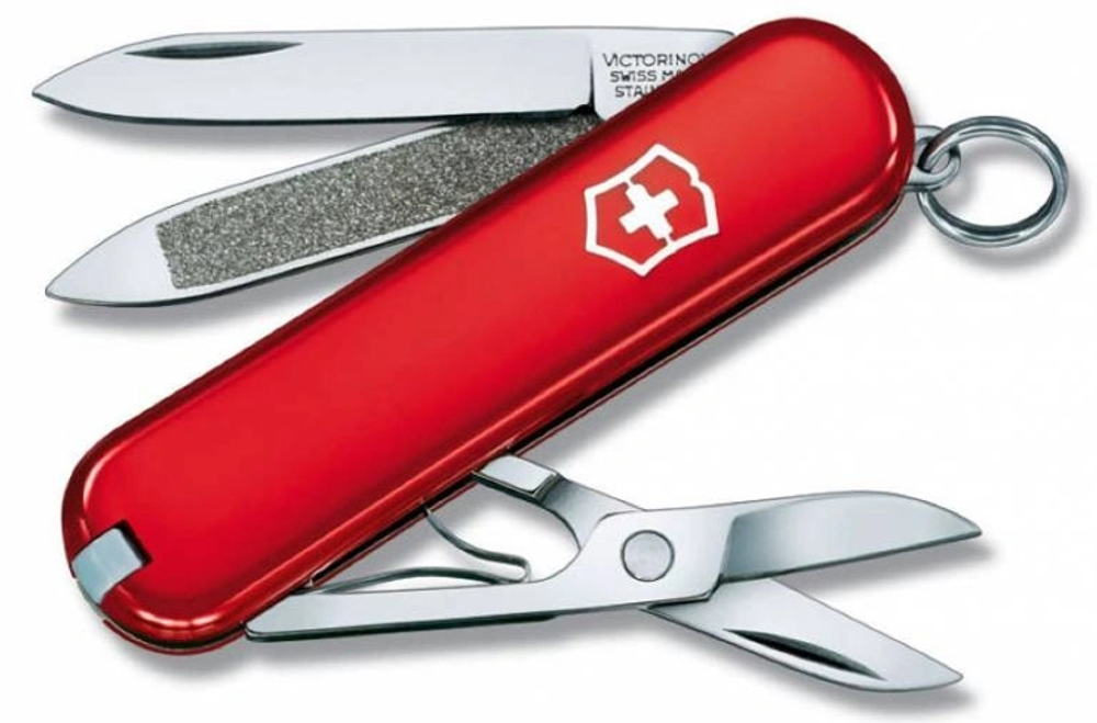 Нож-брелок Victorinox Classic, 58 мм, 7 функций, красный