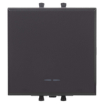 Переключатель одноклавишный модульный, "Avanti", "Черный матовый", 2 модуля