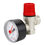 Клапан предохранительный VARMEGA 1/2" ВР-ВР, 6 бар, мембранный, с манометром, VM16617