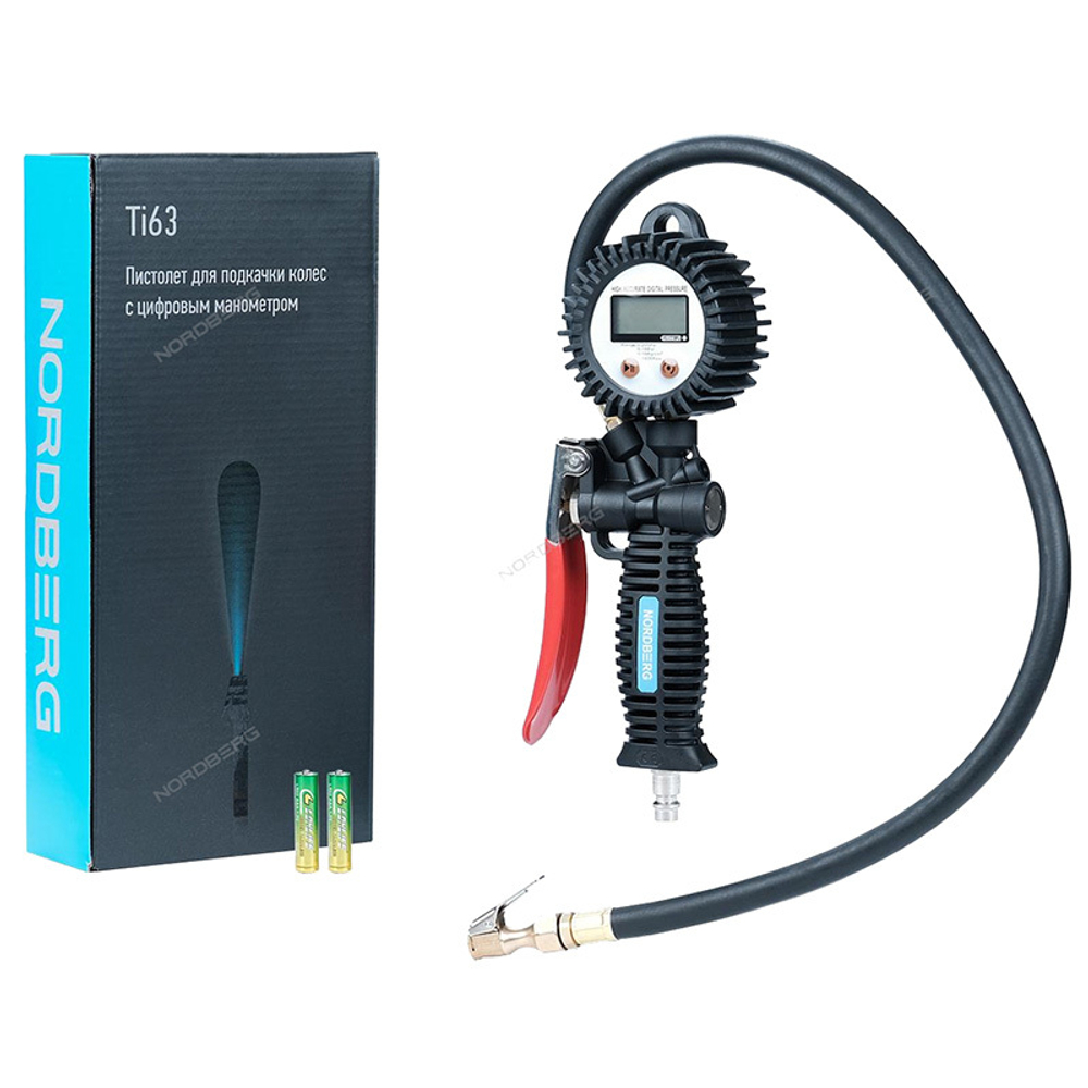 NORDBERG (TI63) Пистолет для подкачки колес с цифровым манометром