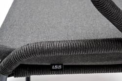 "Венето" обеденная группа на 6 персон со стульями "Милан", каркас темно-серый, роуп темно-серый