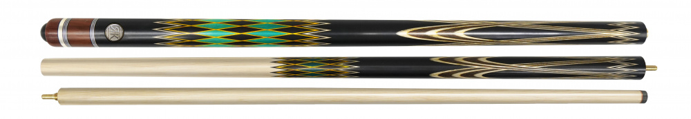 Кий 3-х составной Алмаз, черный граб/белый граб/ясень, 5-запилов