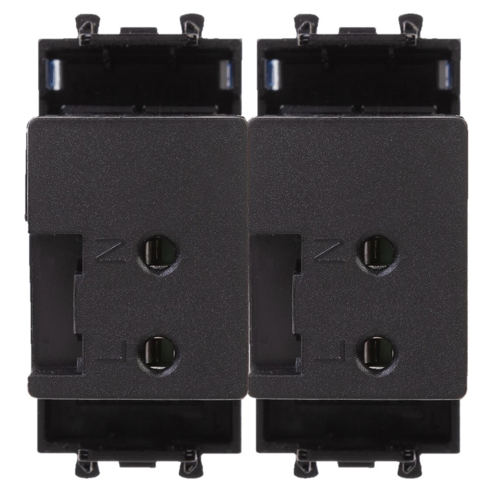 USB зарядное устройство модульное, "Avanti", "Черный квадрат", 2 модуля