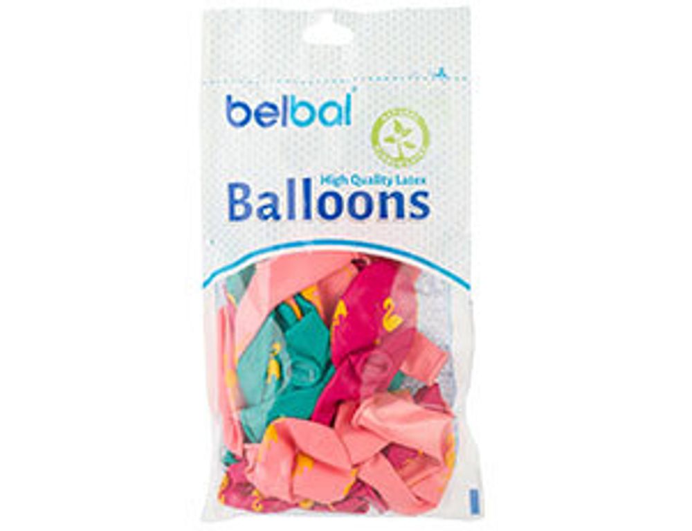 Шар (14"/36 см) Фламинго, Шелкография пастель 25 шт.