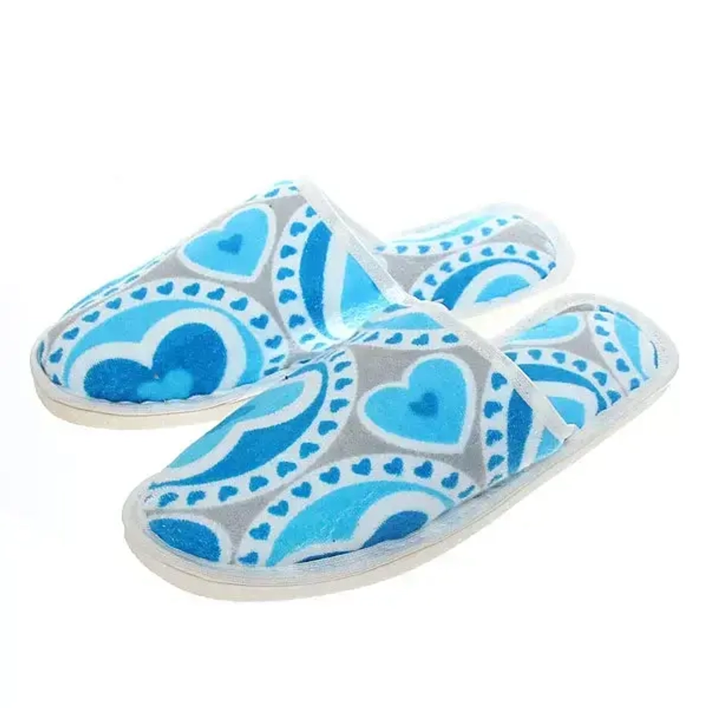 Тапочки домашние женские «Горошки» верх махра, подклад бязь, подошва 6,5мм 36-37р