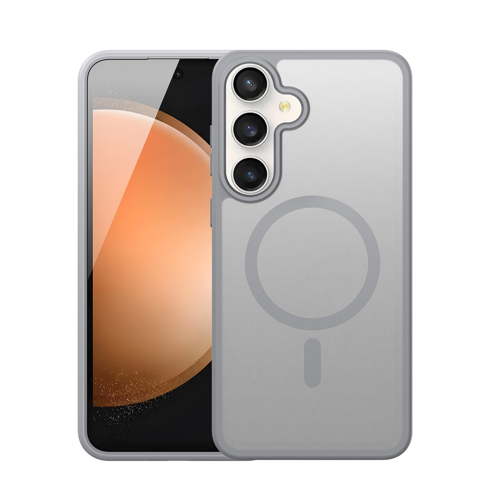 Прозрачный матовый чехол серого цвета с MagSafe от Dux Ducis для Samsung Galaxy S25 FE, серия Yind Series Case