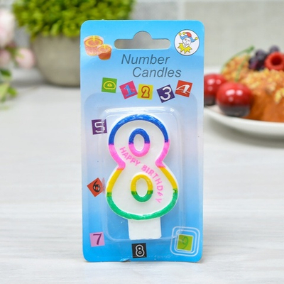 Свеча для торта цифра "8" 7см "Celebration", парафин