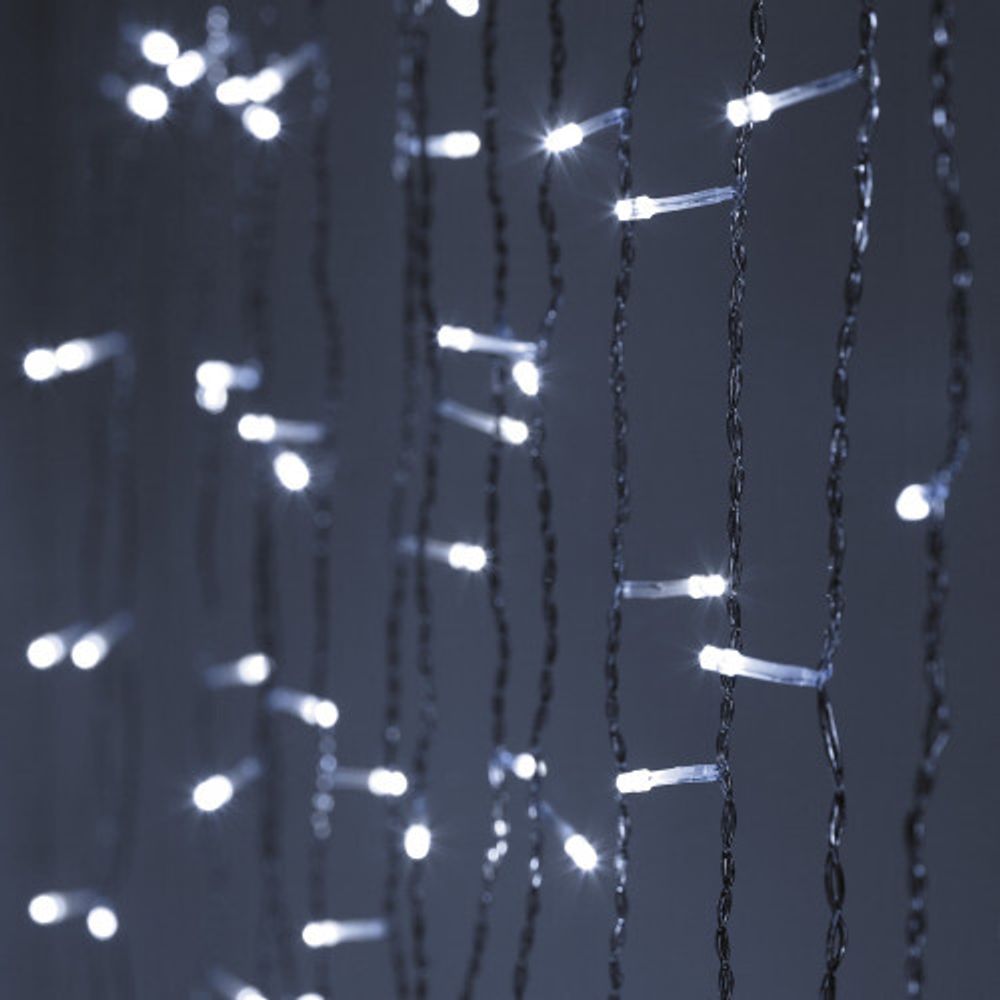 Светодиодная новогодняя гирлянда ЭРА ЕNIGW - 400W Занавес 8 режимов 3*3 м холодный белый 320 LED IP20 220 V