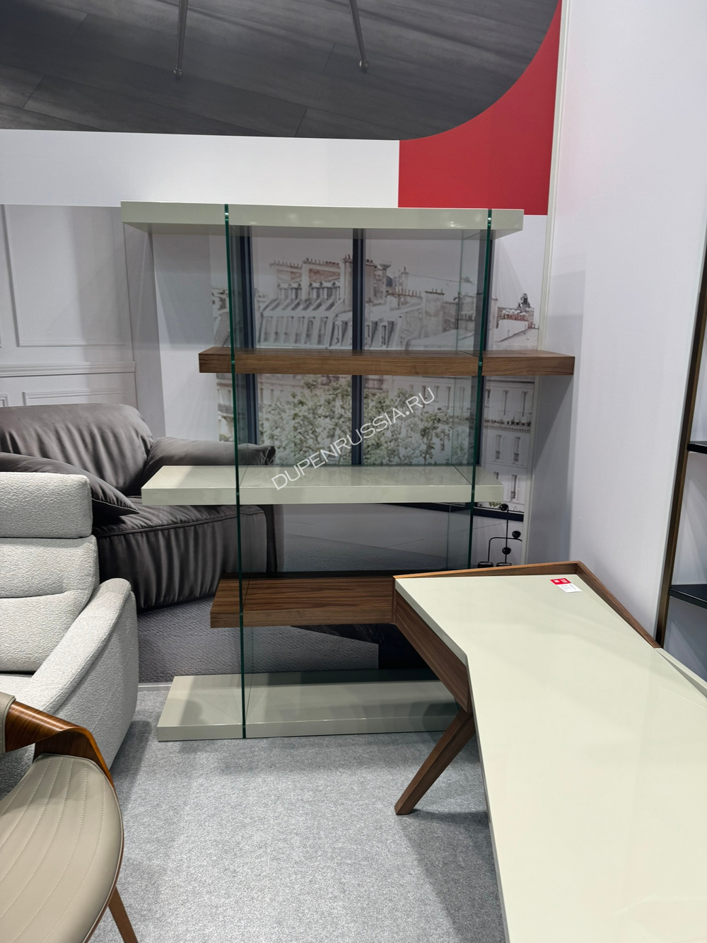 Стеллаж HC-SC-001-A SO-323 глянец/белый/орех