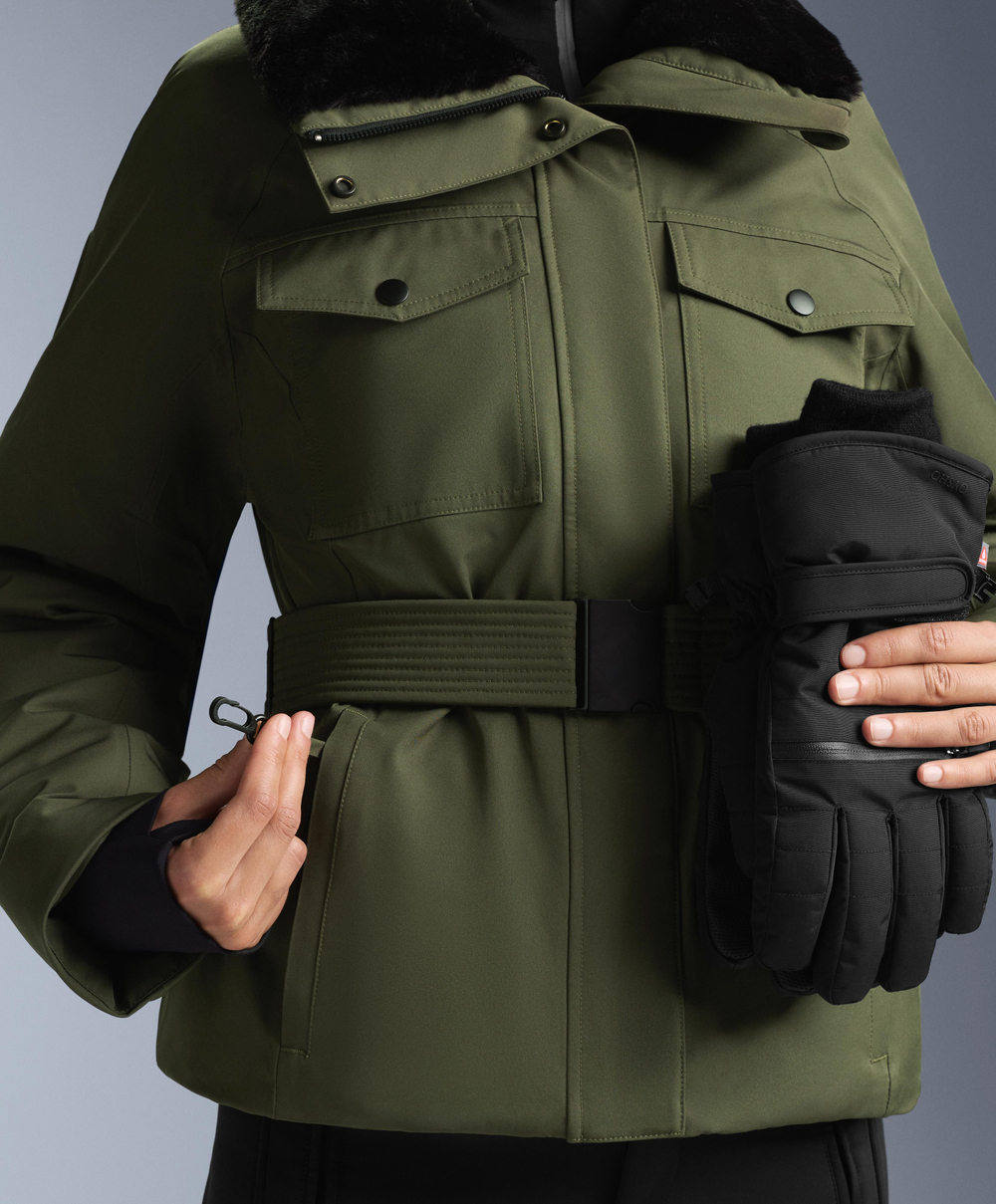 Oysho Водонепроницаемая утепленная куртка Primaloft® SKI, хаки