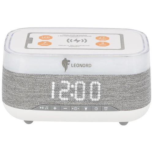 Часы электронные LEONORD с беспроводной зарядкой LE-1404 (107611)