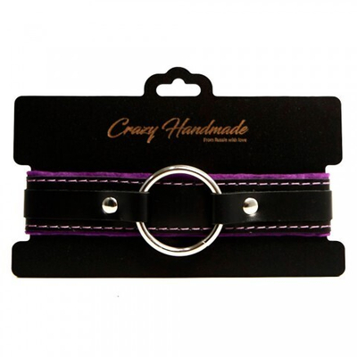 Ошейник с мягкой фиолетовой подкладкой