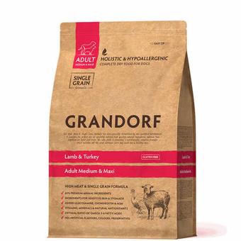 Сухой корм GRANDORF DOG Lamb&Turkey MED&MAXI ягненок с индейкой для взрослых собак средних и крупных пород 3кг