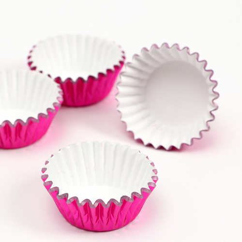 Капсулы для конфет розовый металлик, 30шт